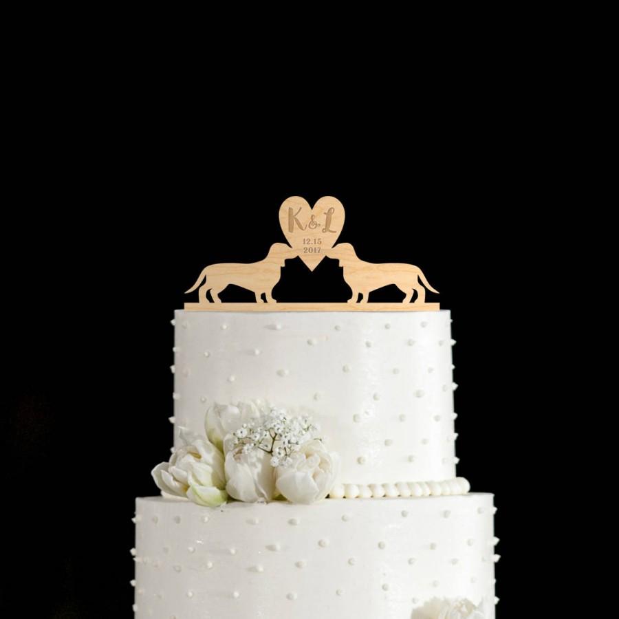 Hochzeit - Dachshund,Dachshund wedding,Sausage Dog,Dachshund cake topper,dachshund gift,dog cake topper,dog wedding cake topper,wedding cake topper,687