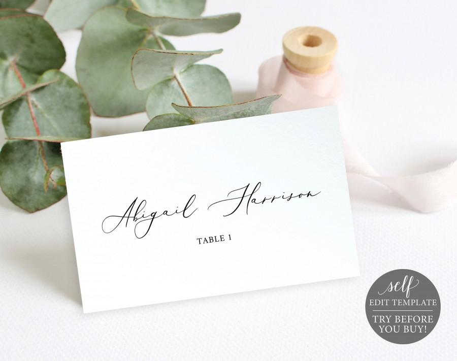 Mariage - Wedding Place Cards Template, 100% Editable Wedding Seating Cards, Instant Download, Printable Escort Cards, TRY BEFORE You BUY
