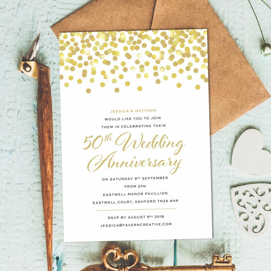 50th Anniversary Invitation Golden Wedding Party Anniversary 