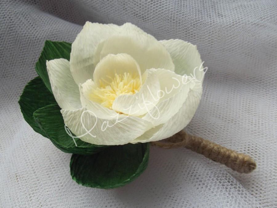 Mariage - Wedding flowers,paper flowers,bridal boutonniere,bridal paper flower water lily paper, paper flower lotus flower,paper flowers.