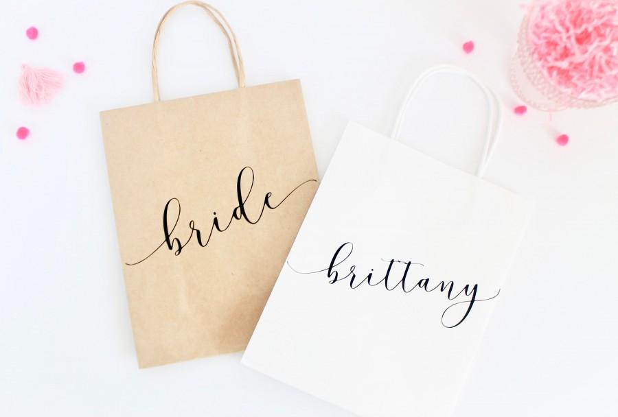 Wedding - Personalized Gift Bag - Custom Gift Bag - Bridesmaid Gift Bag - Bachelorette Party Bags - Bridesmaid Bag-Personalized Bag- Wedding Gift Bags