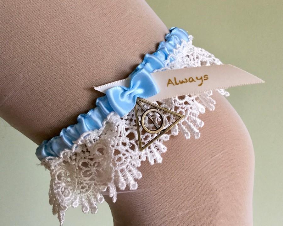 زفاف - Always, wedding garter// in Blue // Always // Something Blue