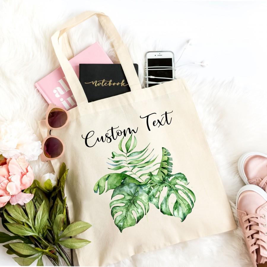 Mariage - Custom Tote Bag, Bridesmaid Gifts, Palm Leaf Tote Bag, Bridal Party Gift