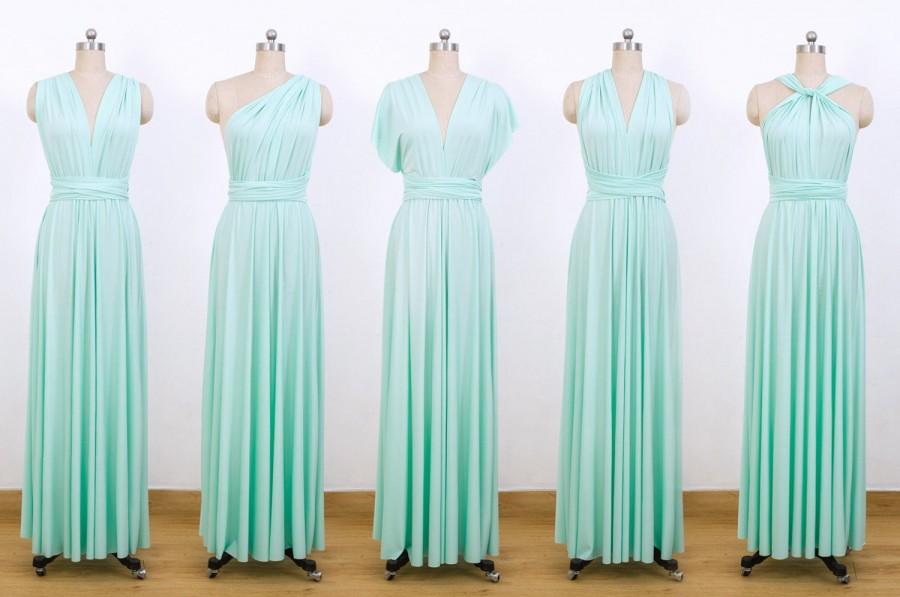 زفاف - Mint green Maxi Infinity Dress, Convertible Bridesmaid Dress, cheap prom dress, Evening Dress,Multiway Dress, Wrap Dress, formal Dress