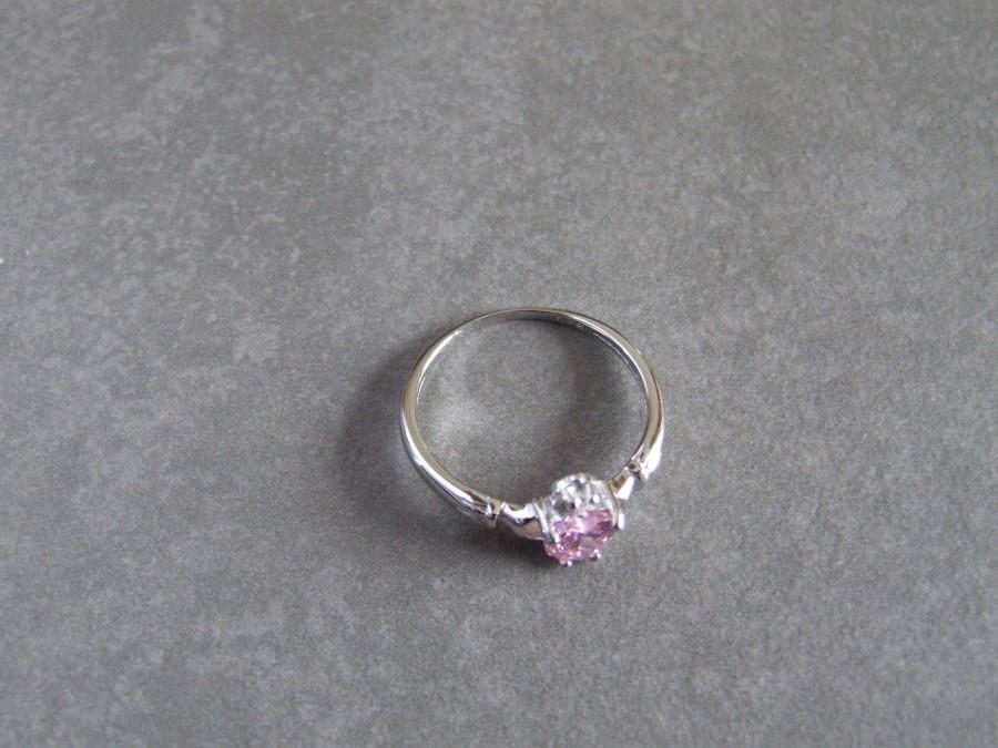 Свадьба - Pink Topaz Claddagh ring/November// Birthstone//wedding ring//promise ring//engagement//gifts for her//Irish//celtic/vacation gifts
