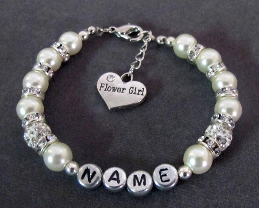 Mariage - Flower Girl Bracelet,Will you be my Flower Girl, flower girl jewelry,Thanks for being my Flower Girls ,Child Bracelet ,Free Shipping in USA