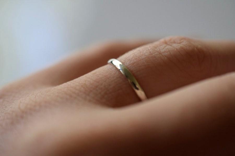 Mariage - Thin silver ring simple wedding band 2mm wide sterling silver ring minimalist rings for women Rings for men