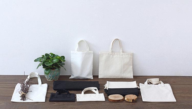 زفاف - Canvas tote bags for business wedding Personalized black white  creamy printed fabric cloth tote handbags-xyhk21
