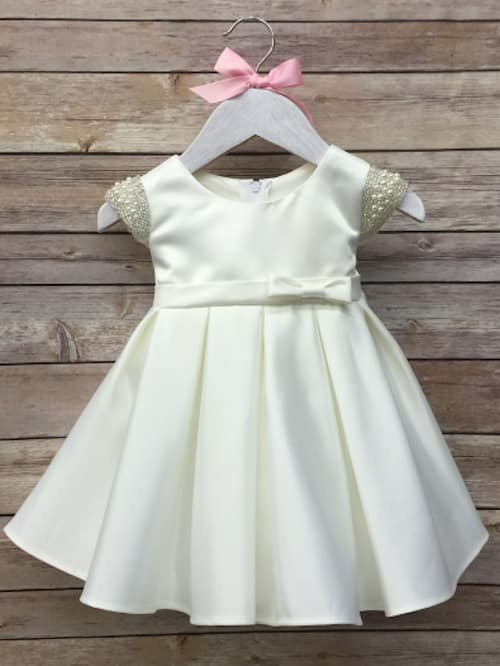 Hochzeit - Flower Girl Dress,FREE SHIPPING,Ivory Dress, Baby Ivory Dress, Pearl Dress, Flower Girl, Wedding Flower Girl Dress, Baptismal Dress,