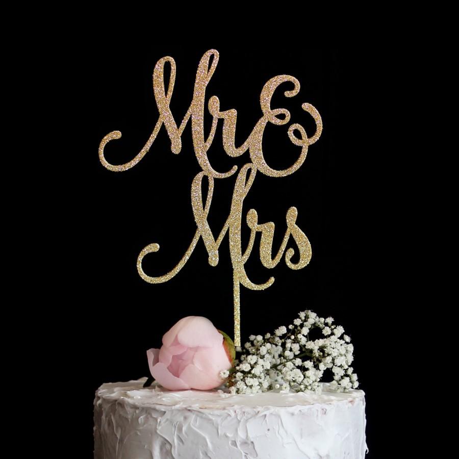 Hochzeit - Mr & Mrs Wedding Cake Topper 