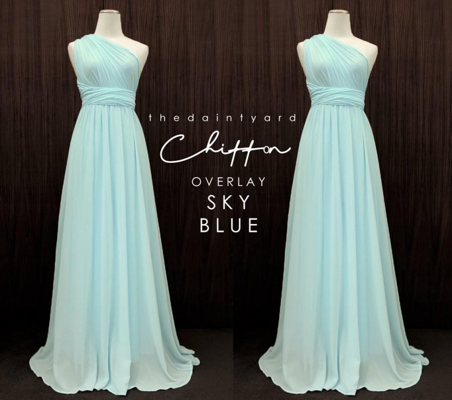 Свадьба - TDY Sky blue Chiffon Overlay Skirt for Maxi Long Convertible Dress / Infinity Dress / Wrap Dress / Bridesmaid Multiway Dress