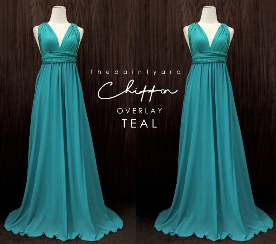 Hochzeit - TDY Teal Chiffon Overlay Skirt for Maxi Long Convertible Dress / Infinity Dress / Wrap Dress / Bridesmaid Multiway Dress