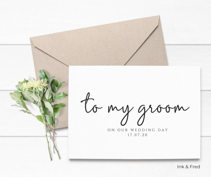 Свадьба - Wedding Card to Groom on Wedding Day, Groom Gift for Wedding Day, To My Groom Note Card for New Husband, Our Wedding Day Card, Wedding Day