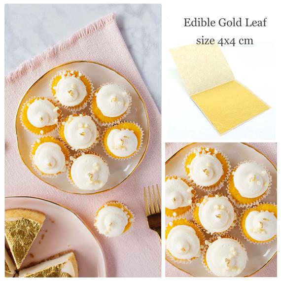 Hochzeit - Edible Gold Leaf Sheets, 24 karat