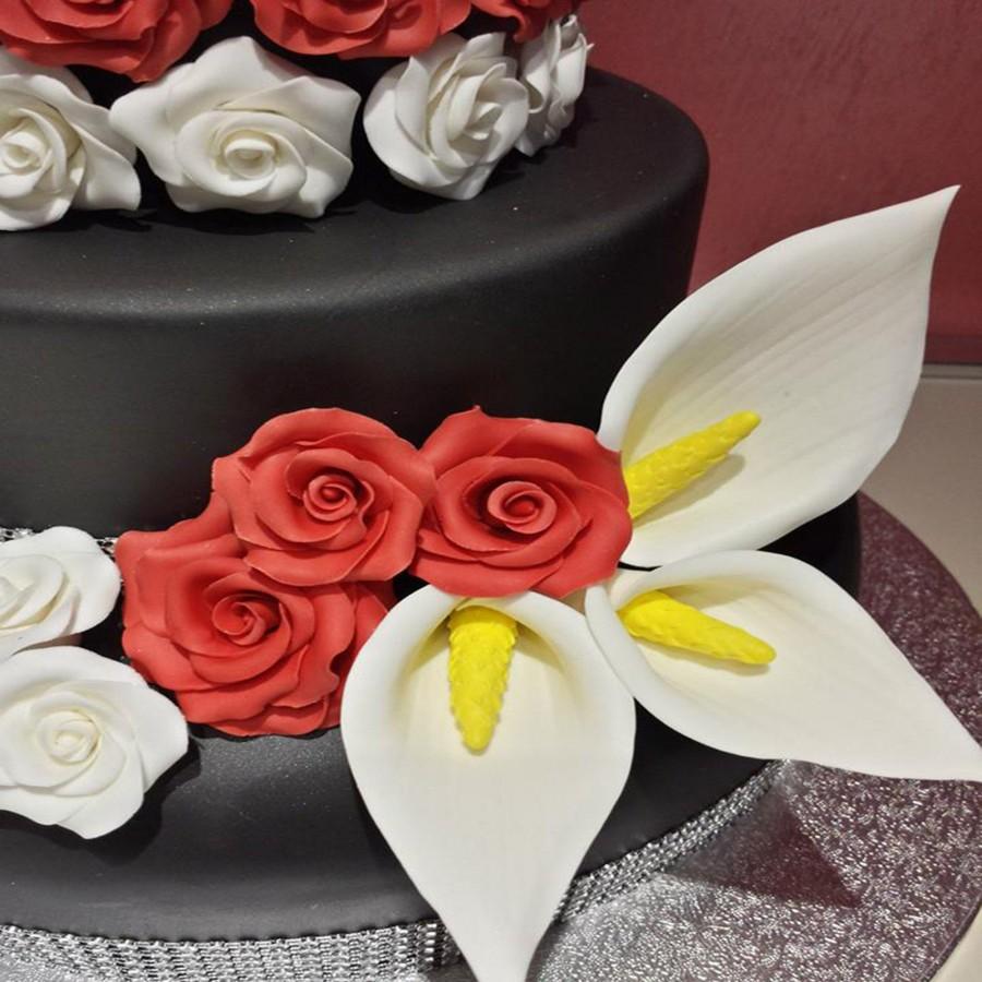 Hochzeit - Cake Topper flower in sugar paste "calla" (arum)