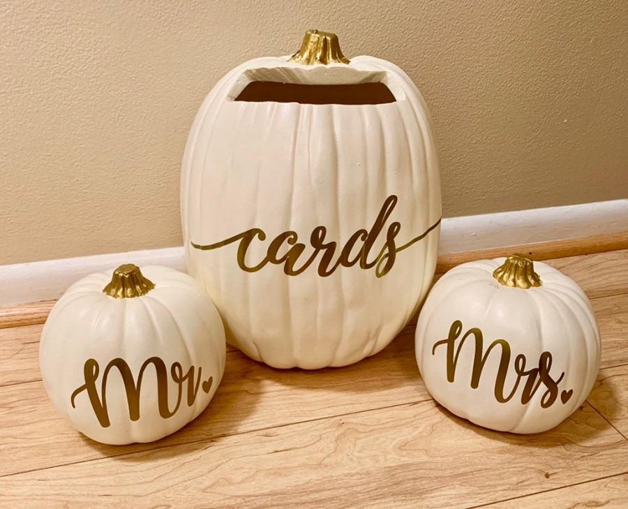Hochzeit - Fall Wedding Card Box, Pumpkin Wedding Card Box, Fall Pumpkin Wedding Decoration, Gold Wedding Decor, Wedding Card Box