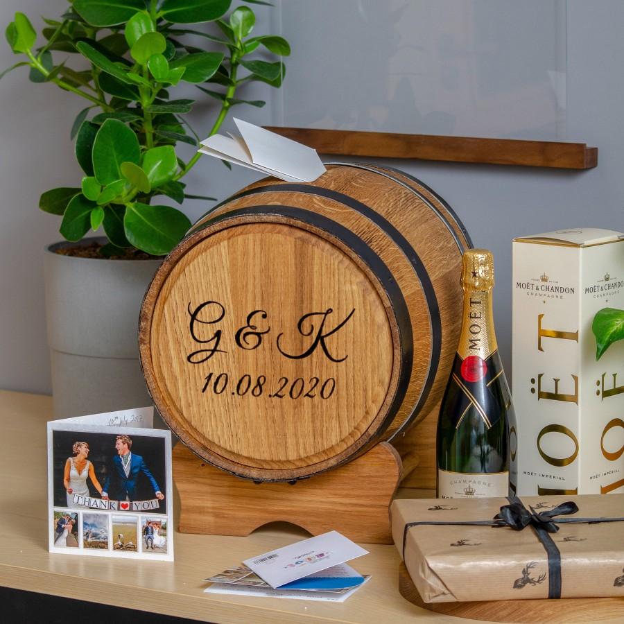 Свадьба - Barrel wedding post box for gift cards - personalised initials rustic wedding mail whisky whiskey wine barrel - alternative guestbook