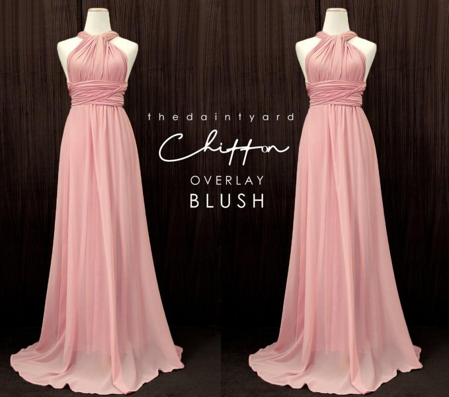 زفاف - TDY Blush Chiffon Overlay Skirt for Maxi Long Convertible Dress / Infinity Dress / Wrap Dress / Multiway Dress / Long Ball Gown