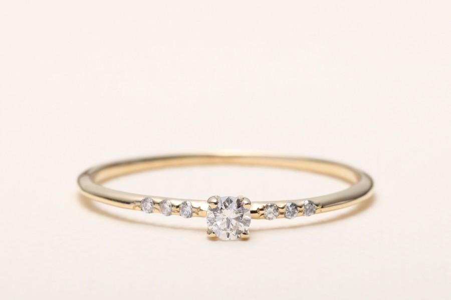 Mariage - Engagement ring / Solid Gold Engagement ring with Diamonds  / Engagement Rings Women / Gold Engagement Ring / Diamond Ring