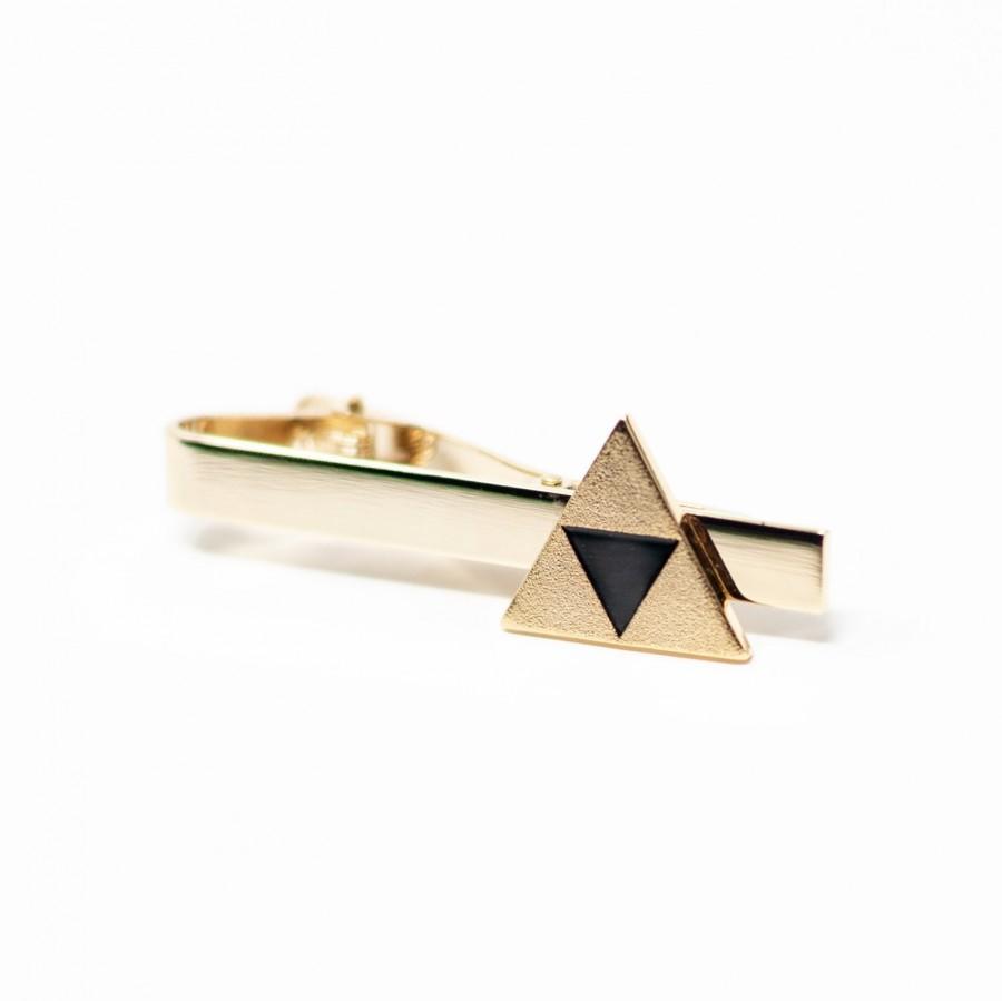 زفاف - Zelda Triforce Tie clip - 18ct gold plated