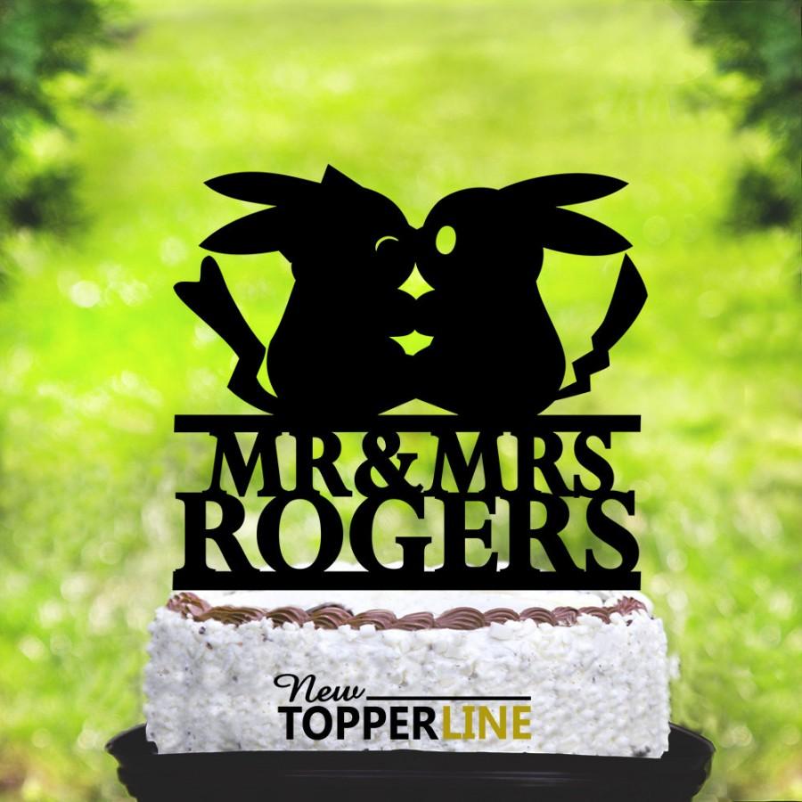 Wedding - Pokemon Cake Topper,Pokemon Wedding Cake Topper,I Choose You Cake Topper,Nerd Wedding,Nerd Cake Topper,Pokeball Topper,Wedding Topper (2102)