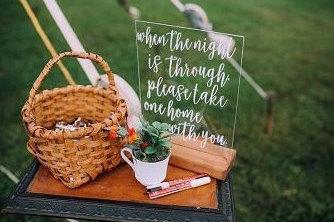 Свадьба - When the Night Is Through, Please Take One Home With You Clear Acrylic Favors Sign for Parties or Weddings