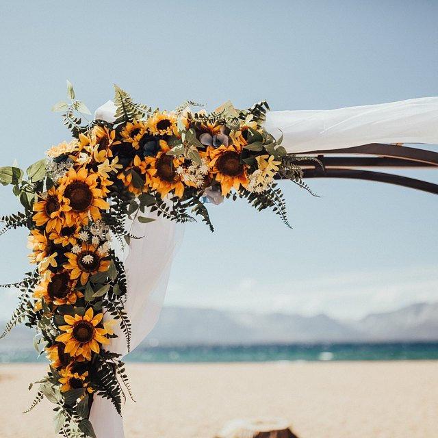 Wedding - Wedding Garland,Sunflower Swag, Wedding Backdrop, Wedding Arch Flowers, Extra Large Wedding Swag,  Silk Arch Flowers, Corner Wedding Swag
