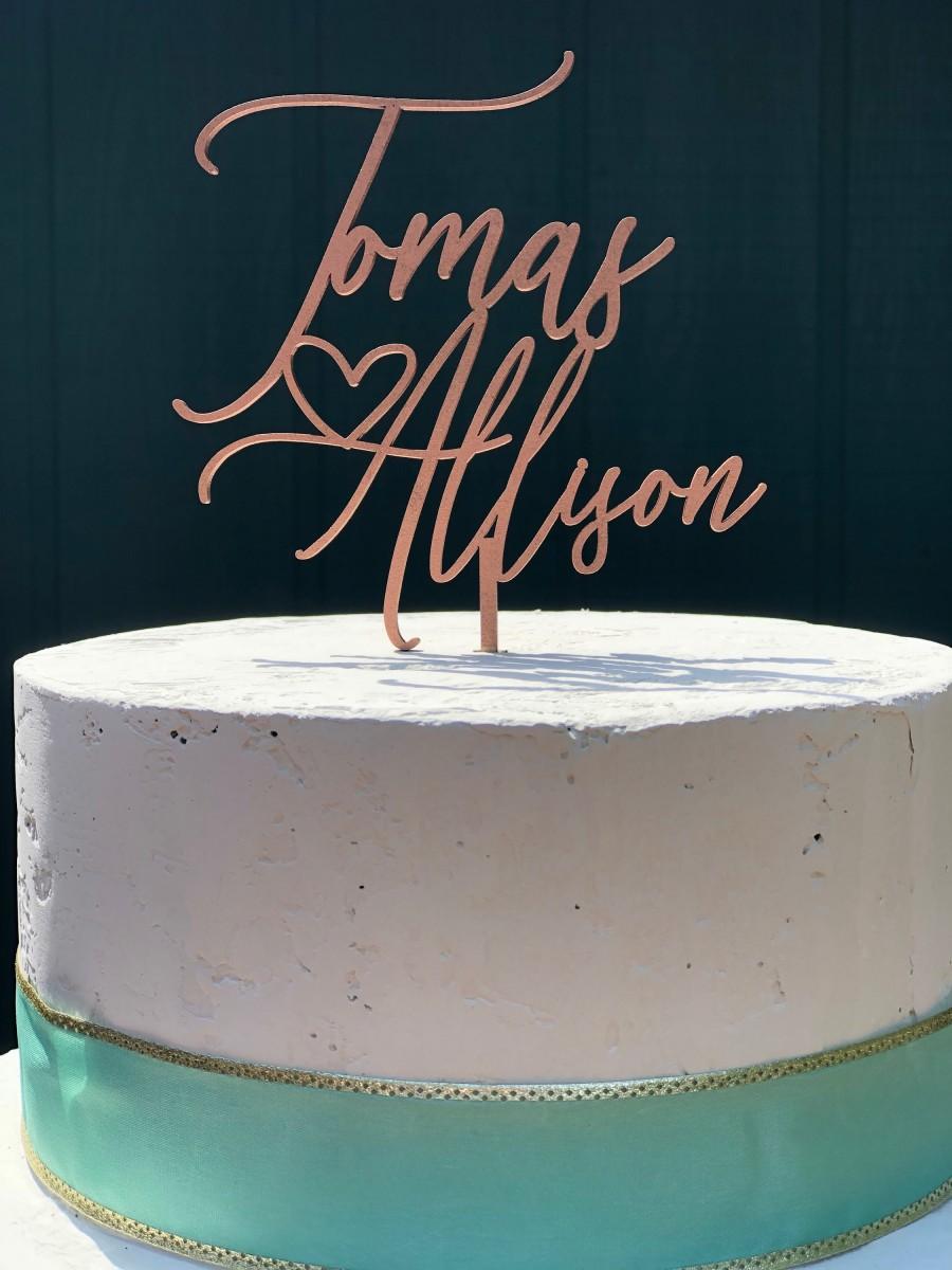 Hochzeit - Couples Name Wedding Cake Topper 