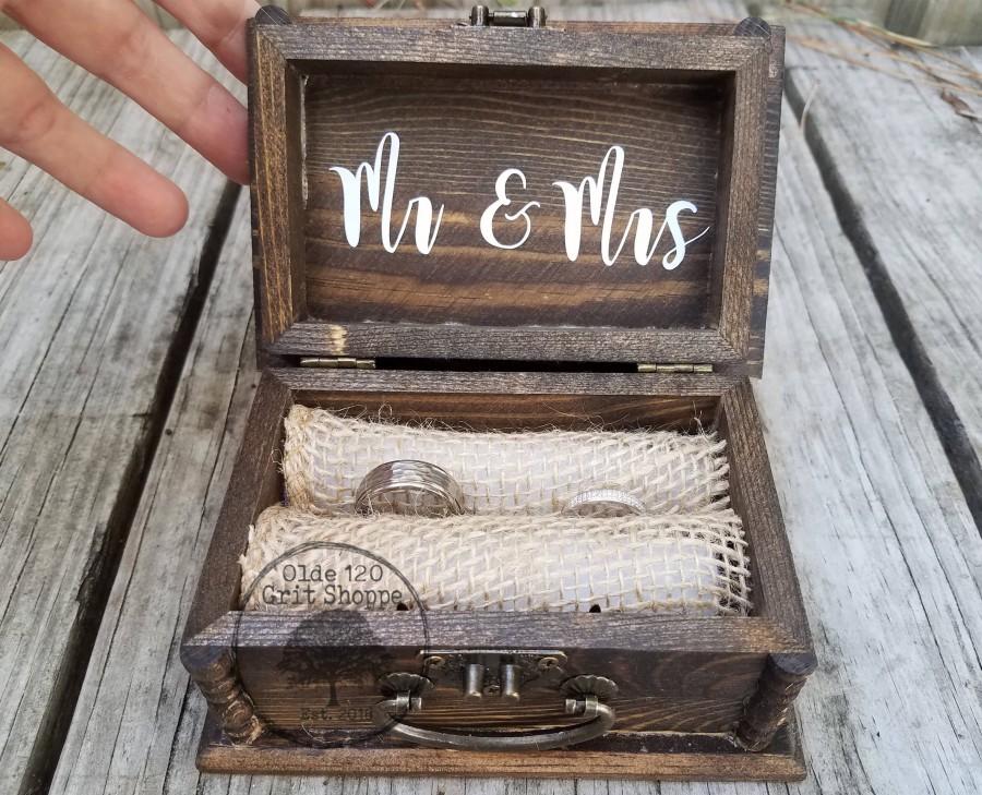 Свадьба - Rustic Ring Bearer Box 