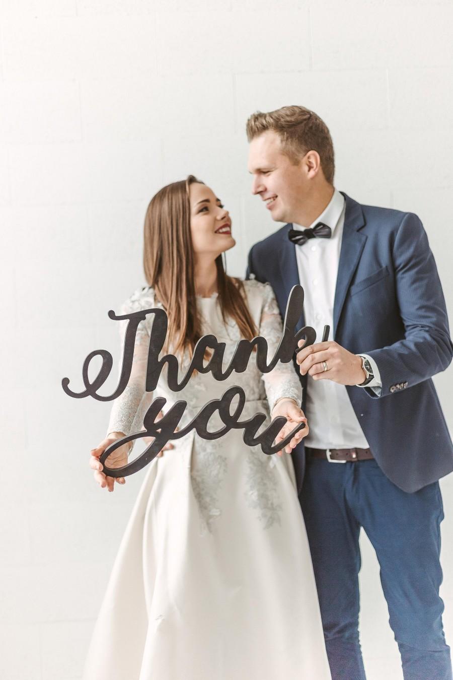 Mariage - Wedding thank you sign - wooden sign, wedding decor, wedding photo sign, wedding photo prop,rustic wood sign,wedding sign,Couple Photo Prop