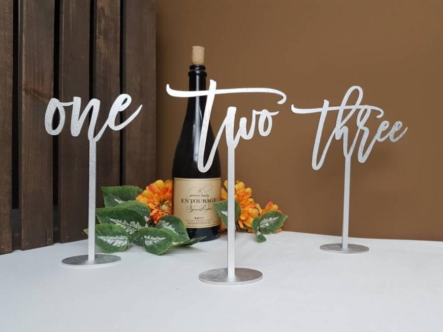 Wedding - Silver Table Numbers for Wedding 