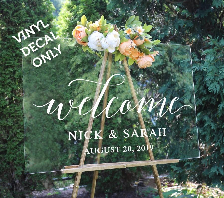 Mariage - Welcome Wedding Sign Decal, Rustic Wedding Decor, Wedding Signs, Wedding Decal, Personalized Wedding Sign, Wedding Decor, Vinyl Decals