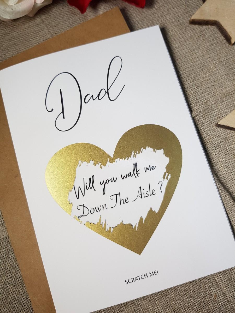 Wedding - Will You Walk Me Down The Aisle?, scratch off card, wedding proposal card, will you be card, custom wedding proposal card, personalised, WP2