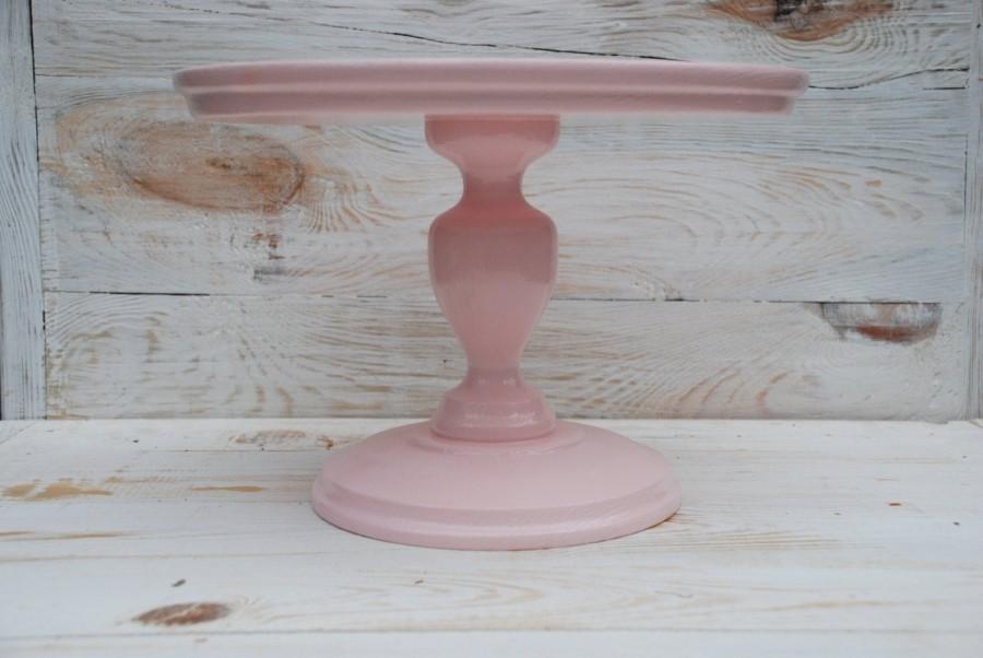 Свадьба - 8-18" inches Wooden pink cake Stand cake,wooden stand,wedding cake pedestal,pink cake pedestal,wood cake stand,pink cake stand, pink wedding