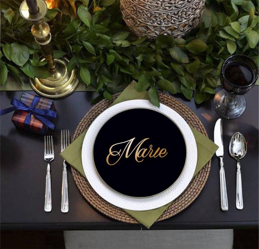 Wedding - Custom Laser Cut Name sign Place Setting Sign Dinner Party Place Card Wedding Escort Card Decoration Modern Party Decoration Gold Place Name