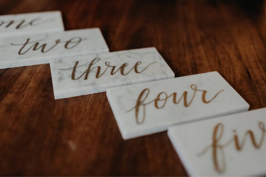 Mariage - Marble Table Numbers 