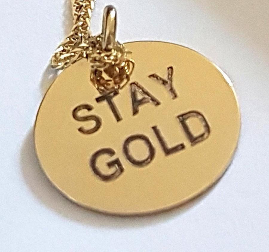 Hochzeit - Stay Gold Pendant Necklace in 14k Gold