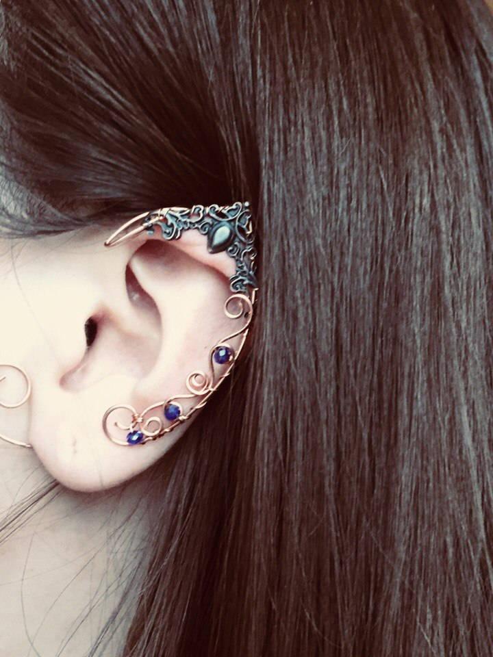 Свадьба - Elven ears (a pair). Earcuffs, Elf ears, cosplay fantasy ,decoration for ears , elven ear , ear cuff , elvish earring, elf ear.