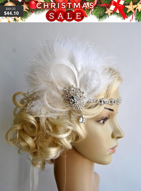 Свадьба - Rhinestone Flapper 1920s headpiece, Rhinestone Headband, Bridal wedding crystal headband, the great gatsby headpiece, rhinestone flapper
