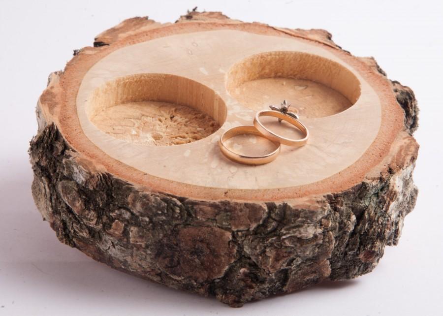 زفاف - Rustic ring bearer pillow,   rustic wedding ring holder, rustic ring box, wedding decoration, woodland wedding decor,