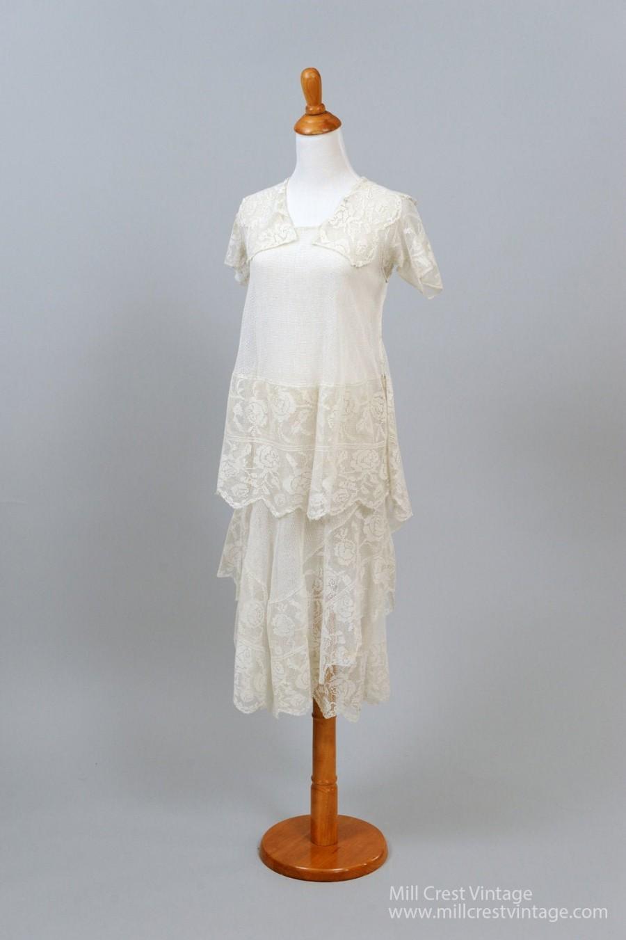 Hochzeit - 1930 Lace And Net Vintage Wedding Dress