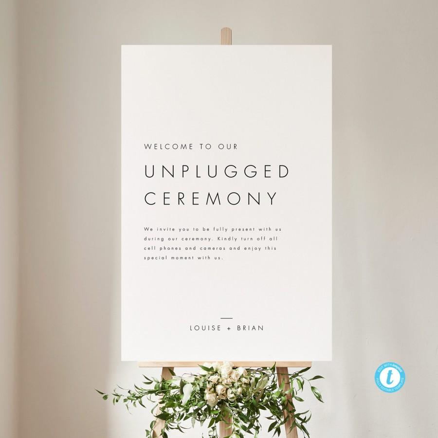 Mariage - Minimalist Unplugged Wedding Sign Template Download Modern Unplugged Ceremony Sign Printable Unplugged Signs Templett 21