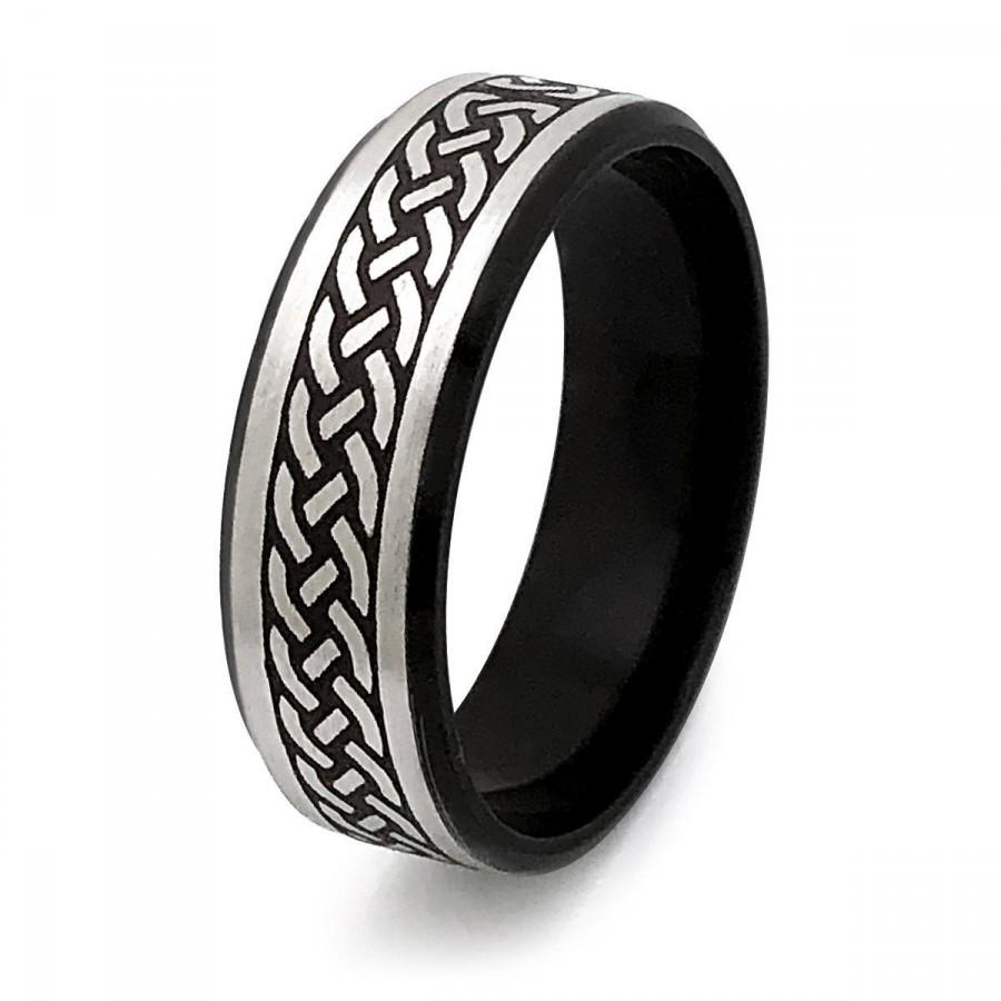 Hochzeit - Celtic Ring, 2-Tone Stainless Steel Infinity Celtic Wedding Band, Celtic Eternity Ring for Men and Women