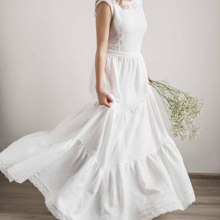 Wedding - Wedding Dress, Linen Wedding Dress, Boho Wedding Dress, Beach Wedding Dress, Simple Wedding Dress, Modest Wedding Dress, Linen Clothing