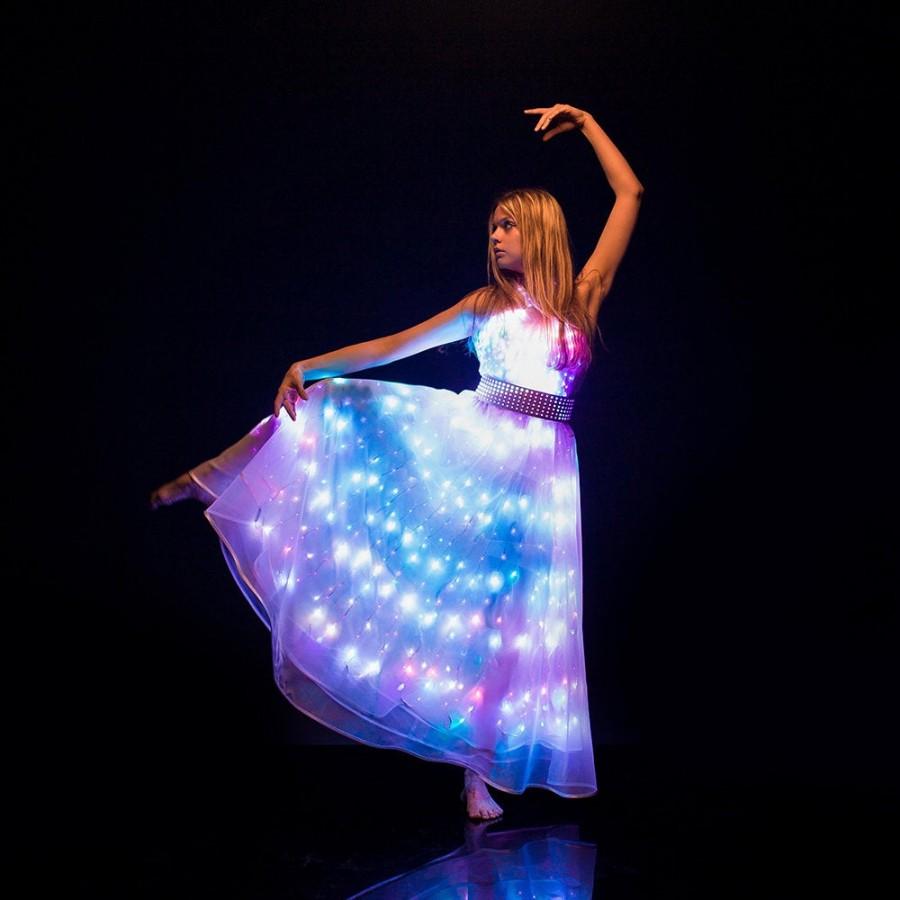 Свадьба - LED light up unique modern galaxy dress costume / Elegant long sleeveless cocktail party dress clothing - from ETERESHOP _P04