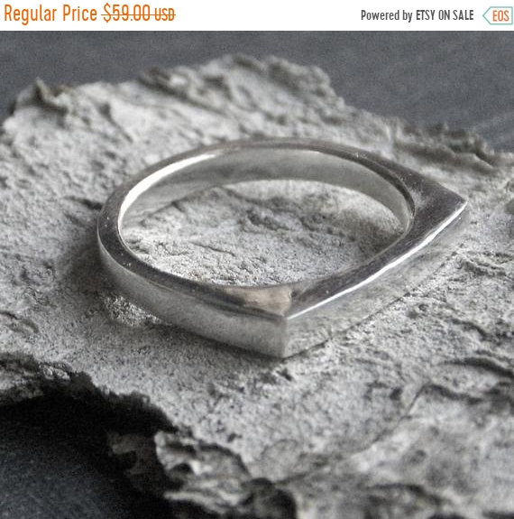 Mariage - The Drab Two ,   Sterling Silver 2 Point Ring - made to order , any size