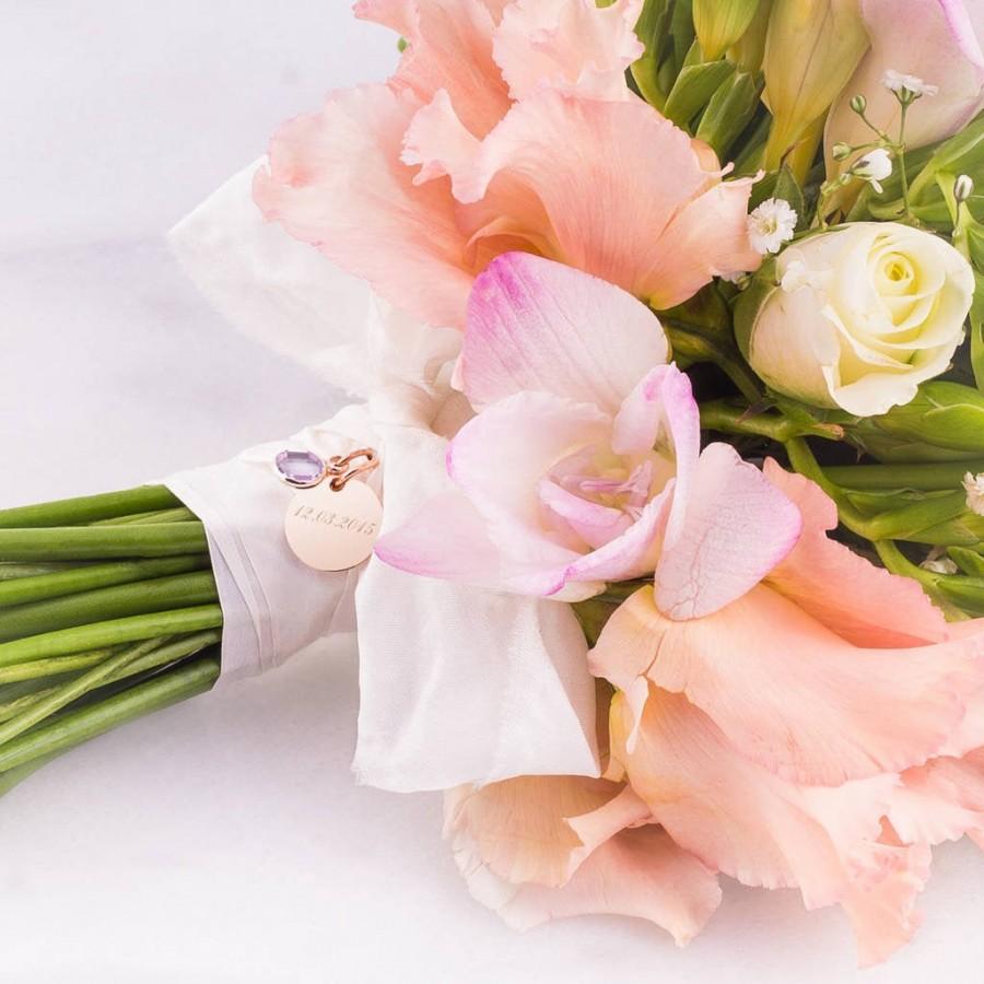 Hochzeit - Personalized Bouquet Charm, Customized Bouquet Charm, Wedding Charm, Gift for Best Friend, Flower Bouquet Charm, Gift for Bride
