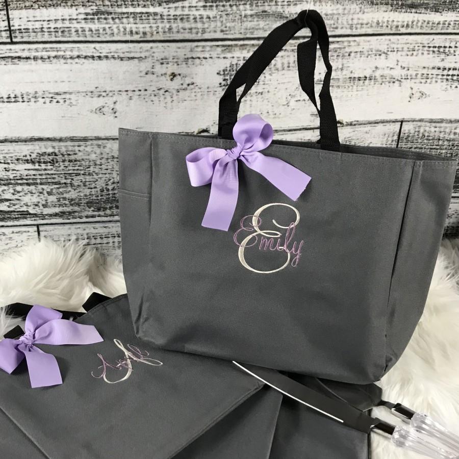 Mariage - Bridesmaid Gift, Personalized Tote Bag, Monogrammed Tote, Bridesmaids Tote, Embroidered (ESS1)
