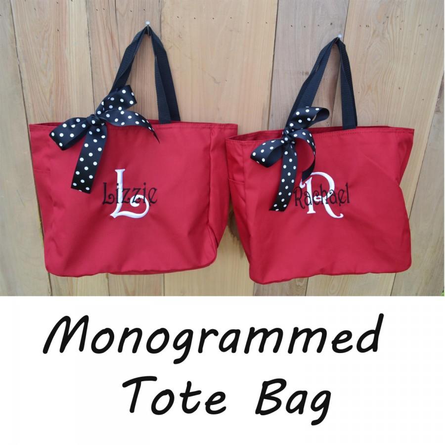 Свадьба - Personalized Bridesmaid Tote Bags Personalized Tote, Bridesmaids Gift, Monogrammed Tote