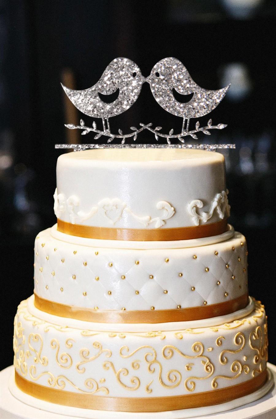 Wedding - Love Birds Cake Topper, Love Birds Wedding Cake Topper, Engagement Cake Topper, Anniversary Cake Topper, Love Birds Topper